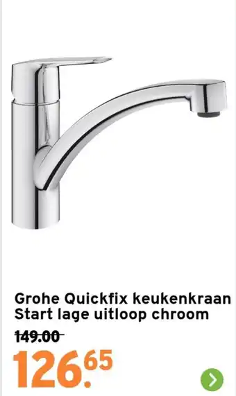 GAMMA Grohe Quickfix keukenkraan Start lage uitloop chroom aanbieding