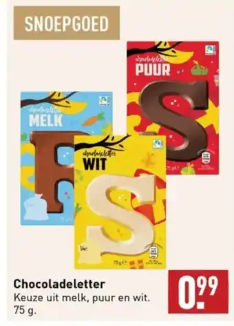 ALDI Chocoladeletter 75g aanbieding