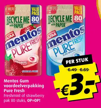 Boni Mentos Gum voordeelverpakking Pure Fresh aanbieding