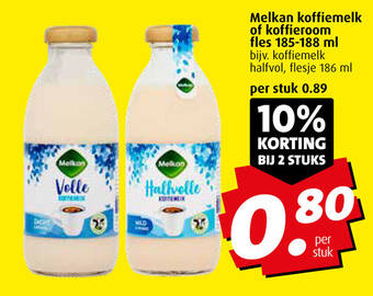 Boni Melkan koffiemelk of koffieroom fles 185-188 ml bijv. koffiemelk aanbieding
