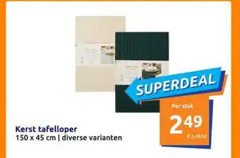 Action Kerst tafelloper 150 x 45 cm aanbieding