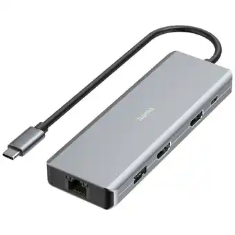 Conrad Hama usb 3.2 gen 1-hub 9 poorten met snellaadpoort, met usb-c stekker, ultra hd-geschikt grijs aanbieding