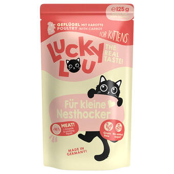 Zooplus 48x 125g lucky lou lifestage kitten gevogelte kattenvoer nat aanbieding