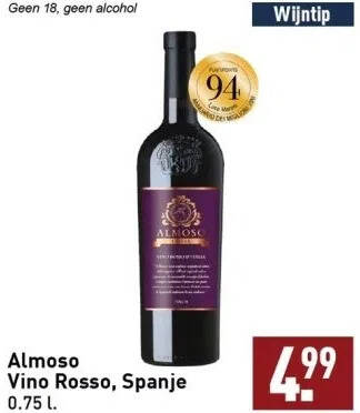ALDI Vino rosso, spanje 0.75 l. aanbieding