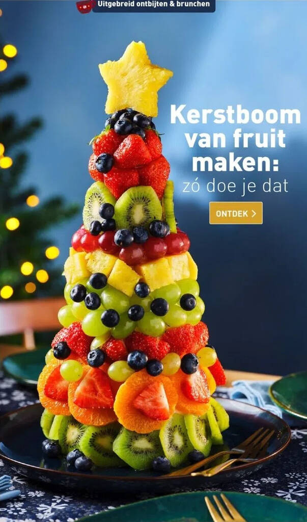 Kerstboom van fruit maken zó doe je dat aanbieding bij ALDI