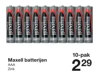 Zeeman Maxell batterijen AAA Zink aanbieding