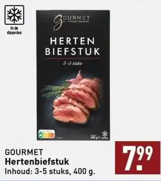 ALDI Gourmet hertenbiefstuk inhoud: 3-5 stuks, 400 g. aanbieding