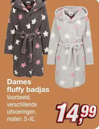 Kik Dames fluffy badjas aanbieding