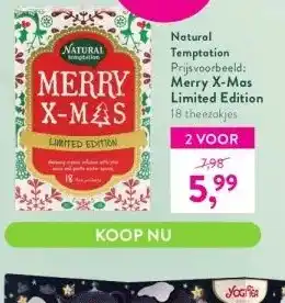 Holland & Barrett Natural temptation prijsvoorbeeld: merry x-mas limited edition 18 theezakjes aanbieding