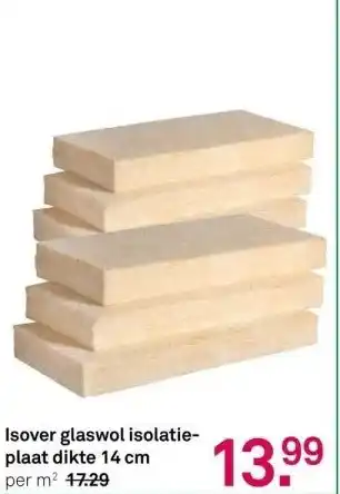 Karwei Isover glaswol isolatieplaat dikte 14 cm aanbieding