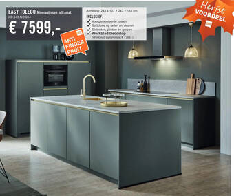Keukendepot Easy toledo mineraalgroen ultramat aanbieding