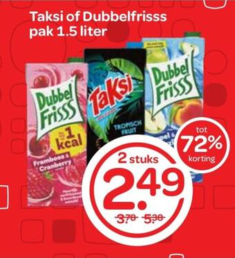 Spar Taksi of Dubbelfrisss pak 1.5 liter aanbieding