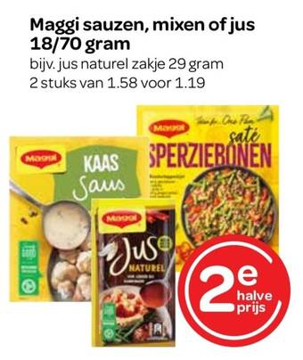 Spar Maggi sauzen, mixen of jus 18/70 gram aanbieding