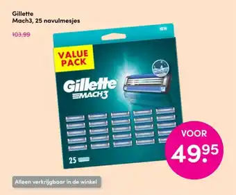 DA Gillette Mach3, 25 navulmesjes aanbieding