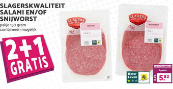 MCD Supermarkt Slagerskwaliteit salami en/of snuworst aanbieding