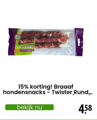 Zooplus Braaaf hondensnacks - Twister Rund. aanbieding