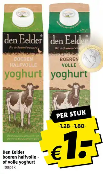 Boni Den Eeder boeren halfvolle - of volle yoghurt aanbieding