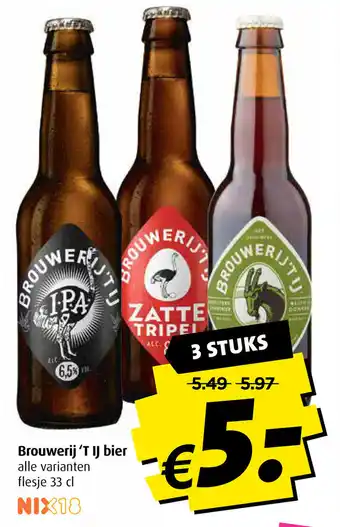 Boni Brouwerij'T IJ bier aanbieding