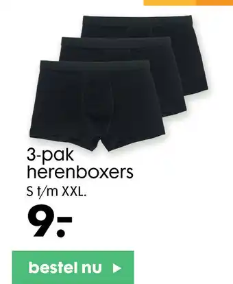 HEMA 3-pak herenboxers aanbieding