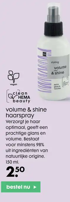 HEMA Volume & shine haarspray aanbieding