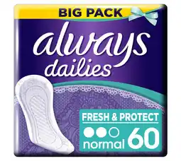 Voordeeldrogisterij Always dailies fresh & protect normal inlegkruisjes - 60 stuks aanbieding