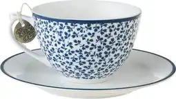 Intratuin Laura ashley kop en schotel floris blauw 0,26 l aanbieding