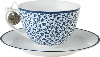 Intratuin Laura ashley kop en schotel floris blauw 0,26 l aanbieding