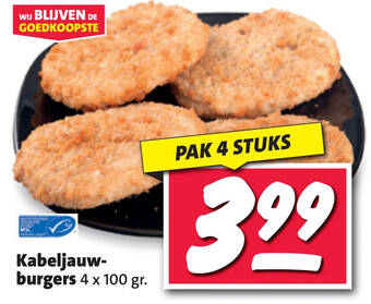 Nettorama Kabeljauw burgers aanbieding
