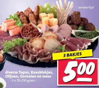 Nettorama Diverse tapas, kaasblokjes, olijven, garnalen en meer aanbieding