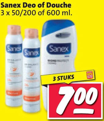 Nettorama Sanex deo of douche aanbieding