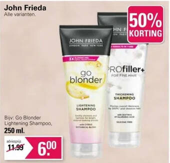 De Online Drogist John frieda alle varianten. aanbieding
