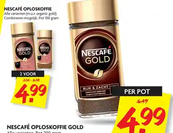 Dekamarkt NESCAFÉ OPLOSKOFFIE GOLD aanbieding