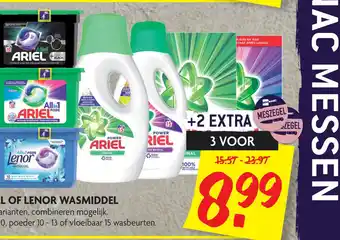 Dekamarkt ARIEL OF LENOR WASMIDDEL aanbieding