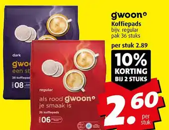 Boni Gwoon koffiepads aanbieding