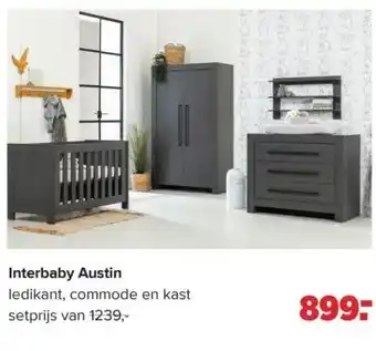 Baby-Dump Interbaby austin ledikant, commode en kast aanbieding
