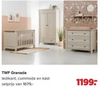 Baby-Dump Twf granada ledikant, commode en kast aanbieding
