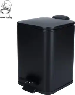 Bol.com Oneiro's soft close pedaalemmer bas pro zwart - 16 x 16 x h27 - 3l - metaal - toilet - badkamer aanbieding