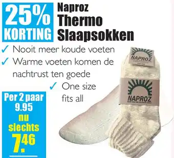 Gezond & Wel Naproz Thermo Slaapsokken aanbieding