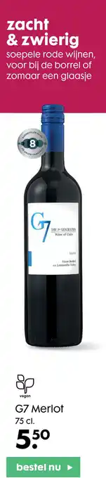 HEMA G7 Merlot 75 cl. aanbieding