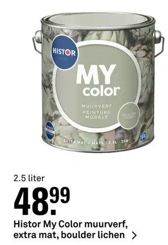 Karwei Histor My Color muurverf, extra mat, boulder lichen aanbieding