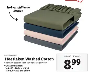 Lidl Hoeslaken Washed Cotton aanbieding