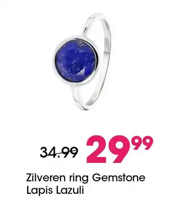 Lucardi Zilveren ring Gemstone Lapis Lazuli aanbieding