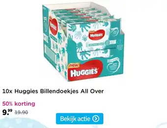 Plein.nl 10x Huggies Billendoekjes All Over aanbieding