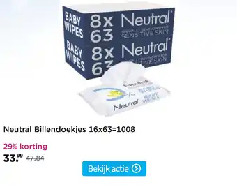 Plein.nl Neutral Billendoekjes 16x63=1008 aanbieding