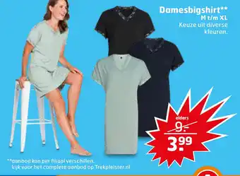 Trekpleister Damesbigshirt M t/m XL aanbieding