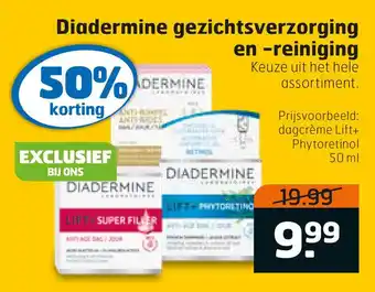 Trekpleister Diadermine gezichtsverzorging en -reiniging aanbieding