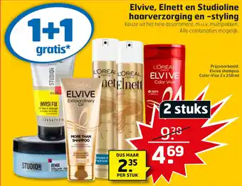 Trekpleister Elvive, Elnett en Studioline haarverzorging en -styling aanbieding