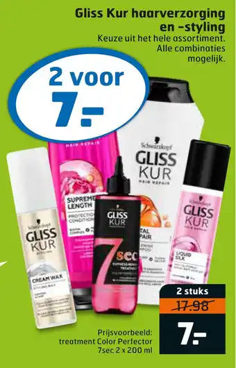 Trekpleister Gliss Kur haarverzorging en -styling aanbieding