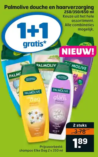 Trekpleister Palmolive douche en haarverzorging 250/350/650 ml aanbieding