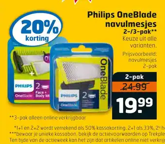 Trekpleister Philips OneBlade navulmesjes 2-13-pak aanbieding